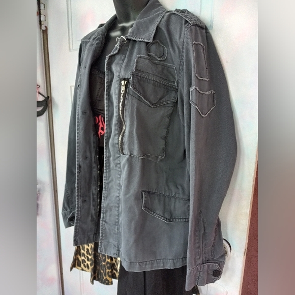 Vintage tripp nyc military goth super rare grey wash jacket! EUC! - Picture 8 of 9